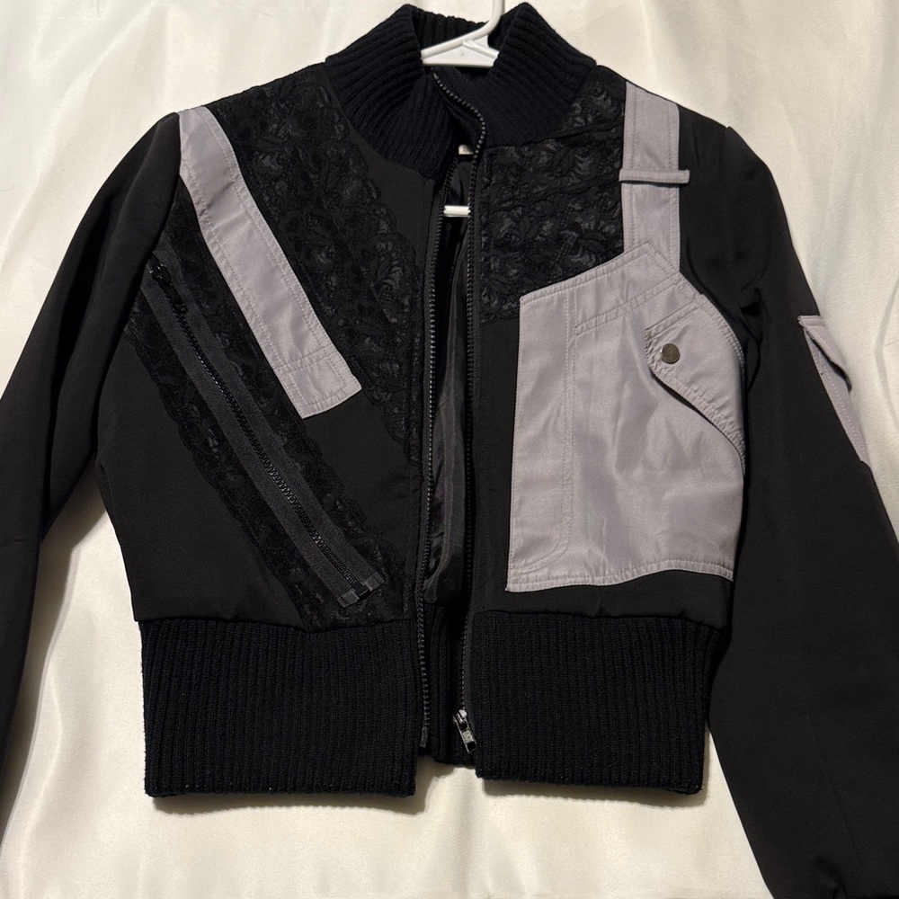 Stylish Black and Gray Bomber Jacket